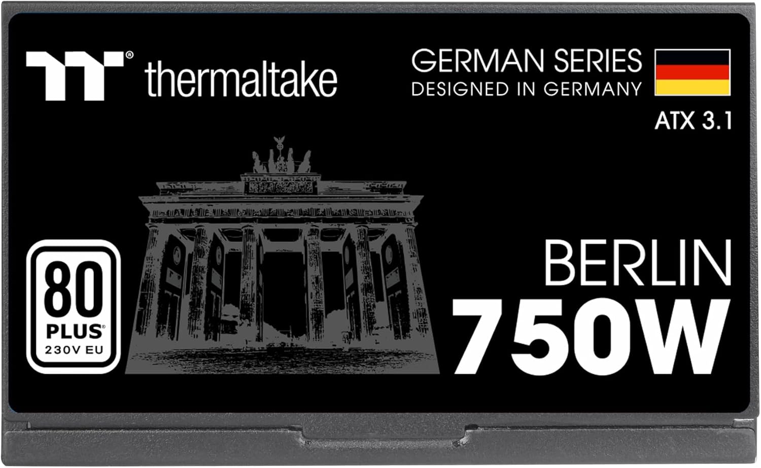 Detalle de Thermaltake Berlin 750W Netzteil (ATX 3.1) mit 12V-2x6-Pin und 80Plus White