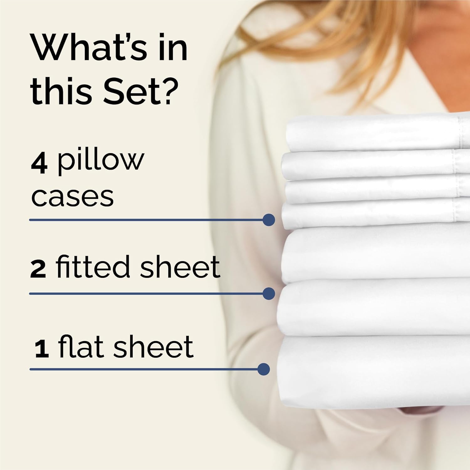 Thumbnail 1 de Split King Sheets Set (7-Piece) by CGK Unlimited — 4 Pillowcases, 1 Flat & 2 Fitted Sheets in White