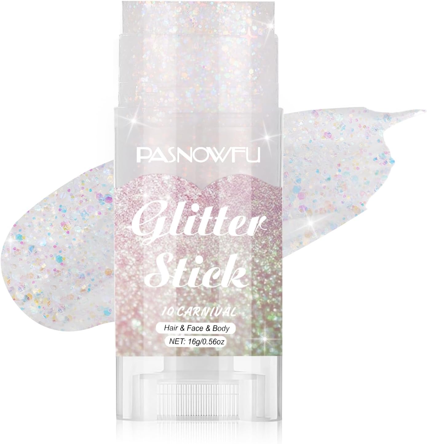 PASNOWFU Carnival Body Glitter Stick — Gel à application facile pour visage et corps