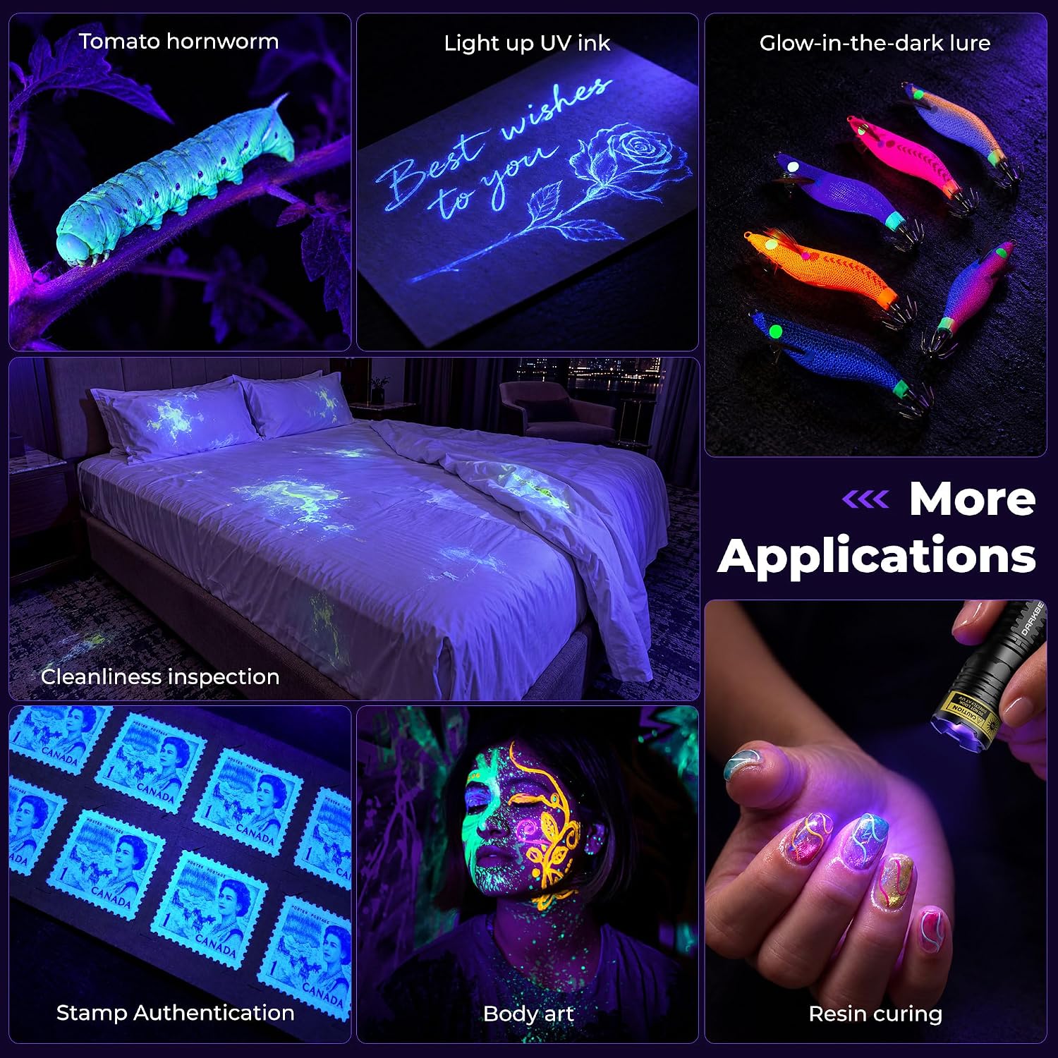 Detalle 2 de DARKBEAM V81 UV-zaklamp 395 nm, oplaadbaar en compact