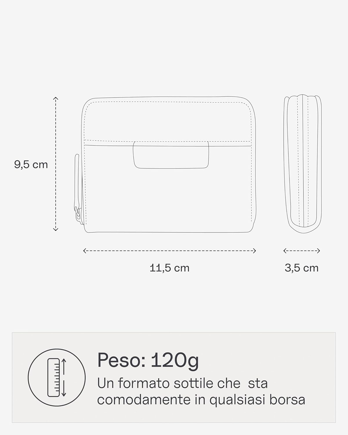 Detalle de Kapten & Son Portafoglio Donna Bergen Pro Wallet Small All Black: eleganza minimal e organizzazione compatta