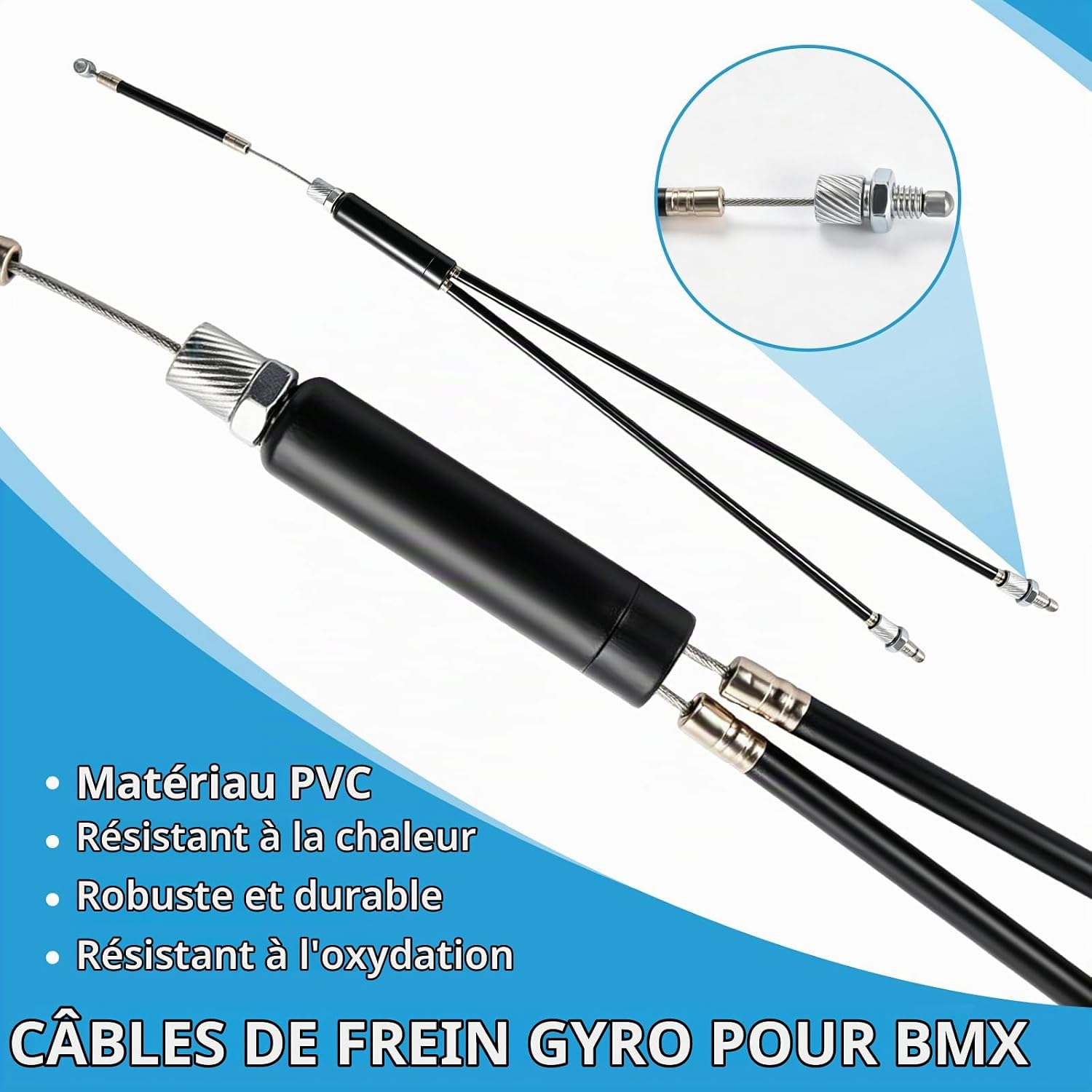 Detalle 2 de EclipseGuard BMX-remkabelset met gyro-rotor, voor en achter, zwart