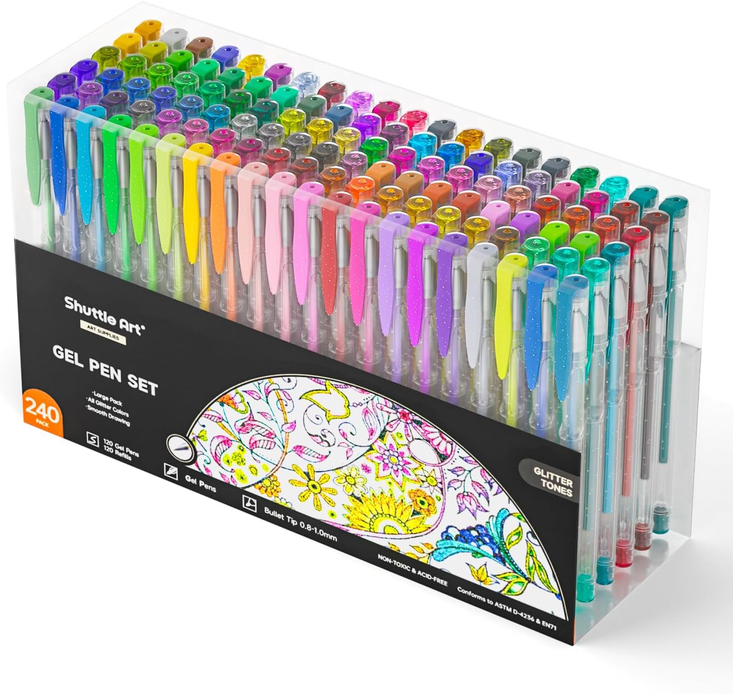 Shuttle Art Glitzer Gel Stifte 240er Set