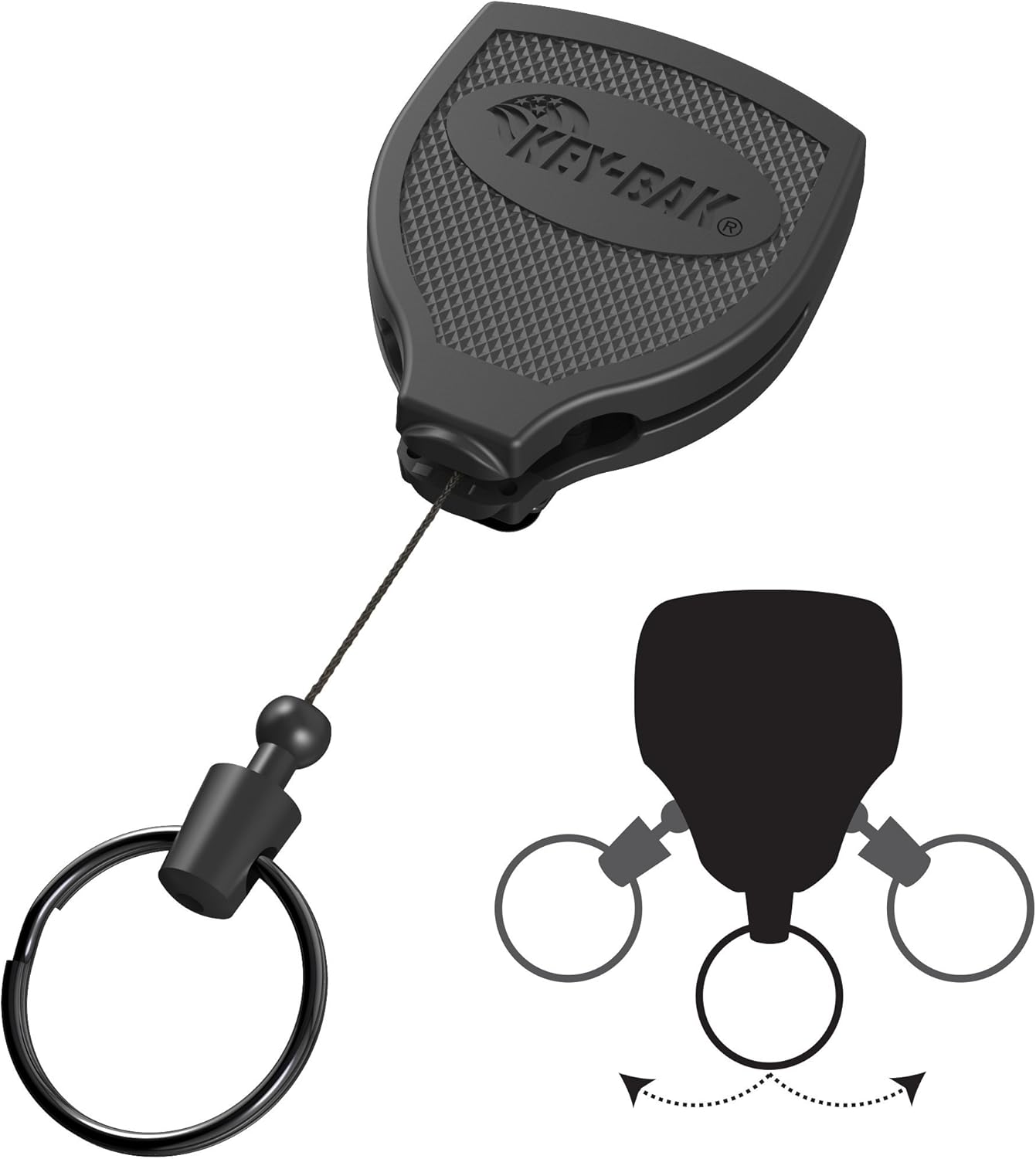 Detalle de KEY-BAK SUPER48 Plus HD 0S48-8474 : porte-clés rétractable ambidextre avec cordon de 121,9 cm
