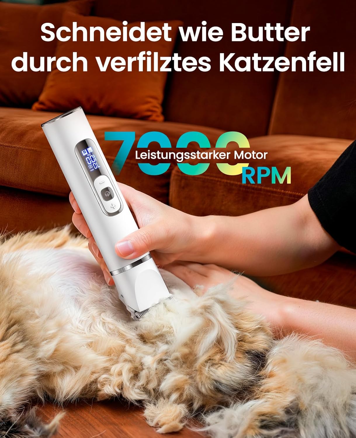 Thumbnail 3 de oneisall 3-in-1 Schermaschine für Katze & Hund – Pfotentrimmer mit LCD, leise und mit austauschbaren Köpfen