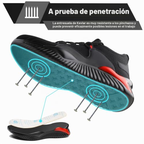 Detalle de Zapatos de Seguridad Tolhe S3 para Hombre/Mujer: ligeros, cómodos y resistentes
