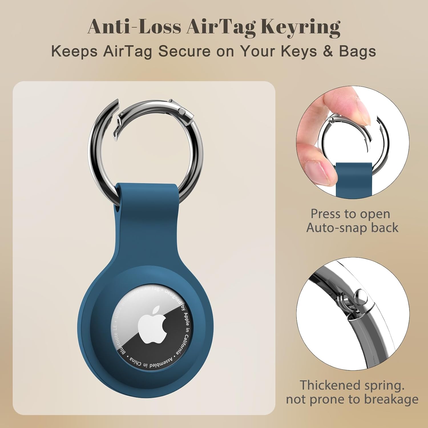 Thumbnail 5 de 5 Étuis en silicone pour Apple AirTag avec porte-clés – protection anti-chute et anti-rayures