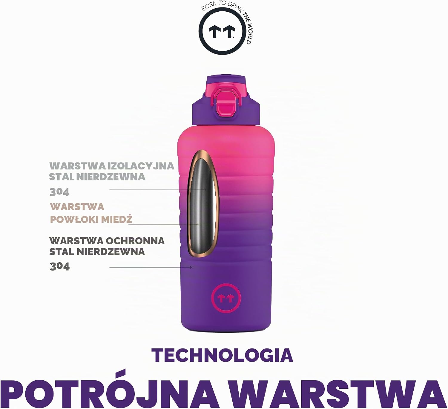 Thumbnail 5 de Cool Bottles CBSP9LAX – butelka termiczna 950 ml Los Angeles, dwie zakrętki