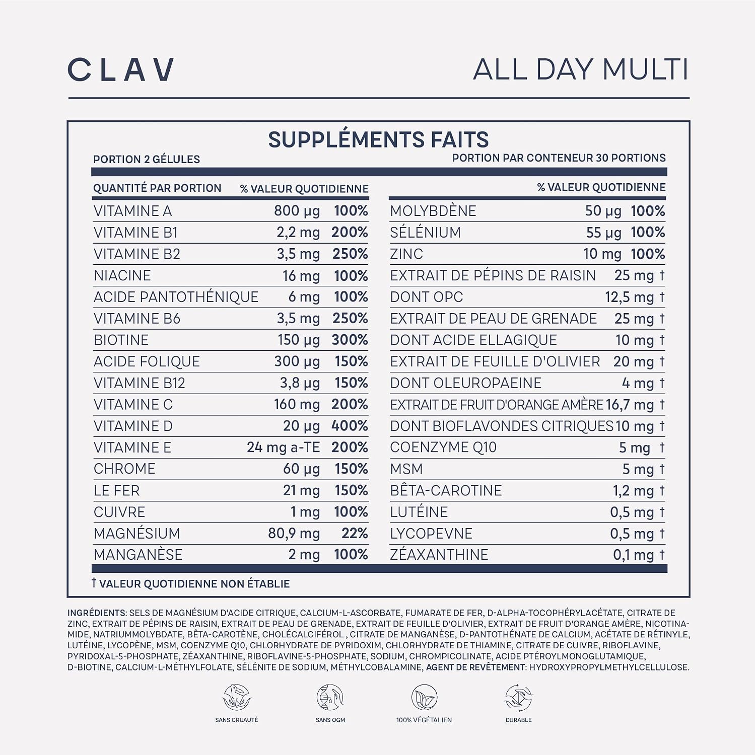 Thumbnail 6 de All Day Multi Multivitamines et Minéraux Complexe A–Z (30 précieuses) pour femme & homme — Végétalien