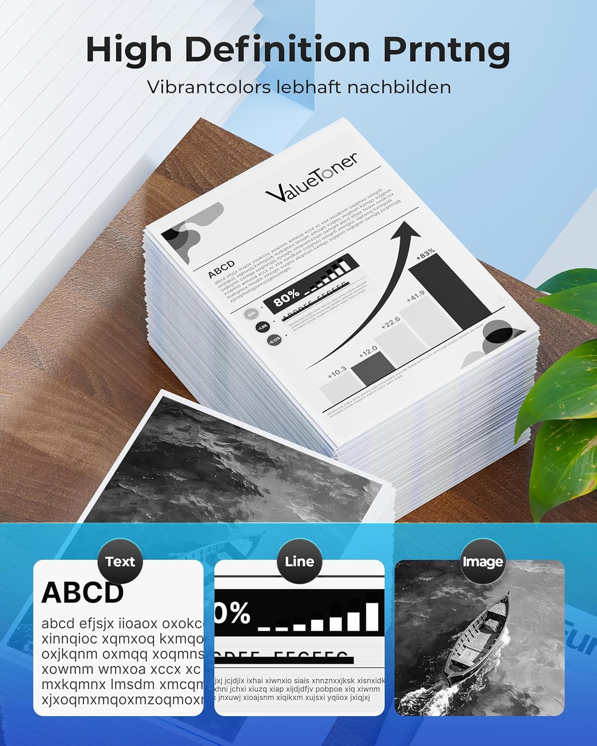 Detalle de ValueToner TN1050 (TN 1050) kompatibler Toner schwarz – 2er-Pack für Brother