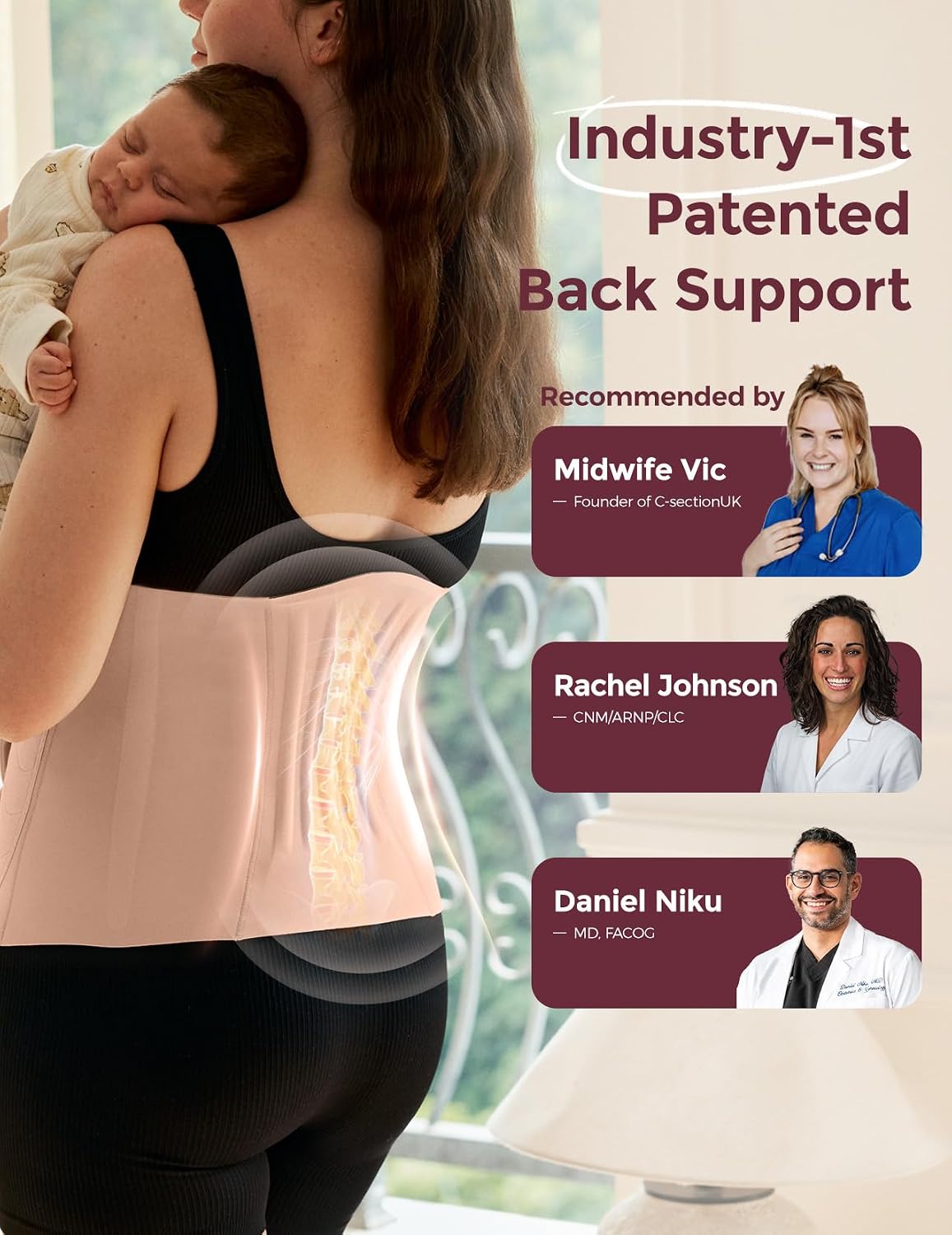 Detalle de Momcozy Ergowrap Postpartum Belly Band for C-Section Recovery