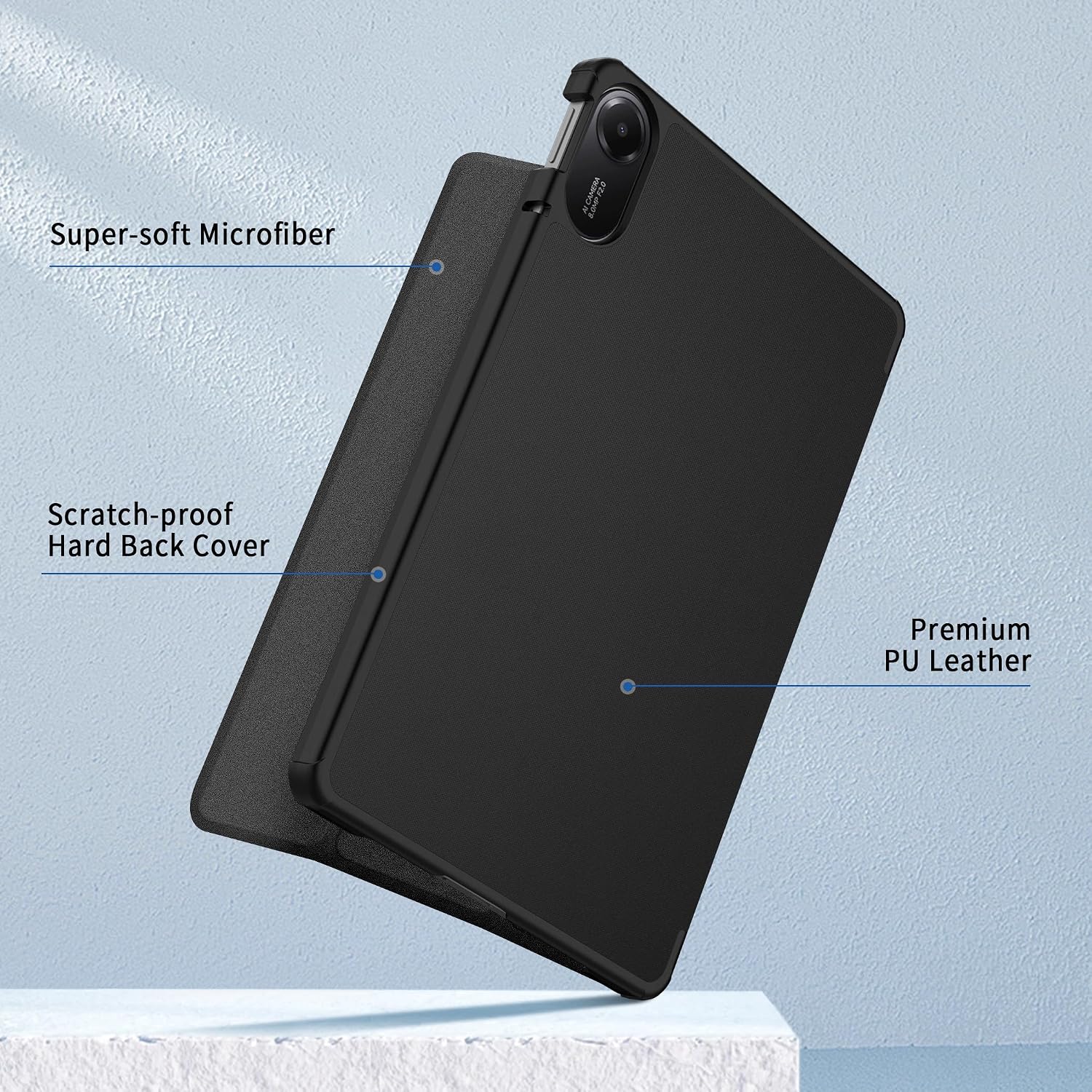 Thumbnail 3 de EasyAcc Custodia Ultra Sottile per Xiaomi Redmi Pad 2 11" – Cover in Pelle PU Nero con Supporto