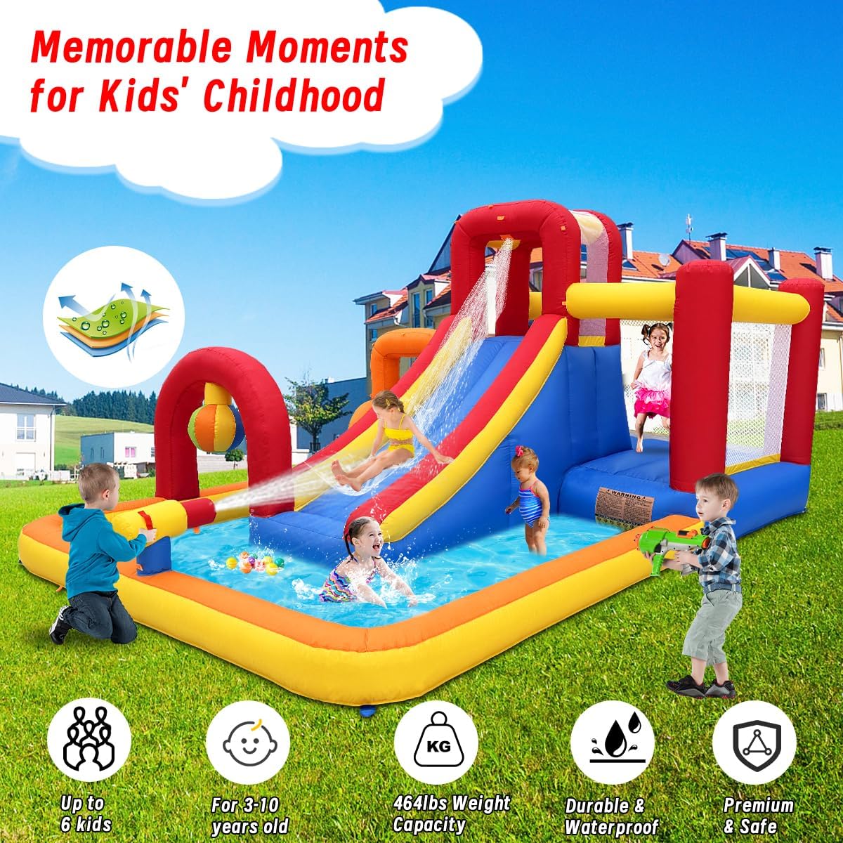 Detalle 2 de Baralir Perfect Garden-Sized Bouncy Castle with Entertainment Bundle