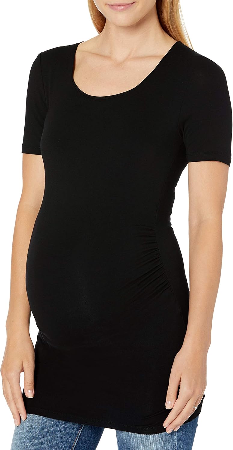 Thumbnail 2 de Amazon Essentials Damen Umstands-Kurzarm-T-Shirt mit U-Ausschnitt und Raffung, 2er-Pack