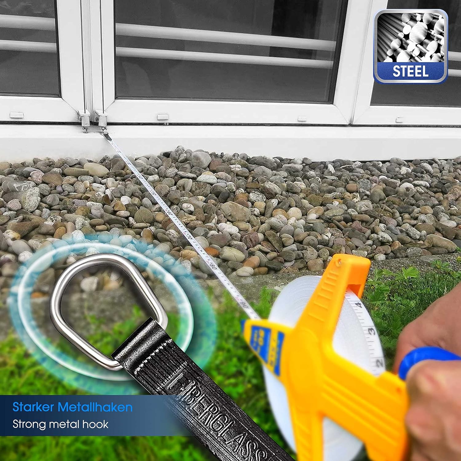 Thumbnail 5 de S&R Metro a Nastro in Fibra di Vetro 50 M / 165 Ft – Flessometro professionale per geometri e agrimensori