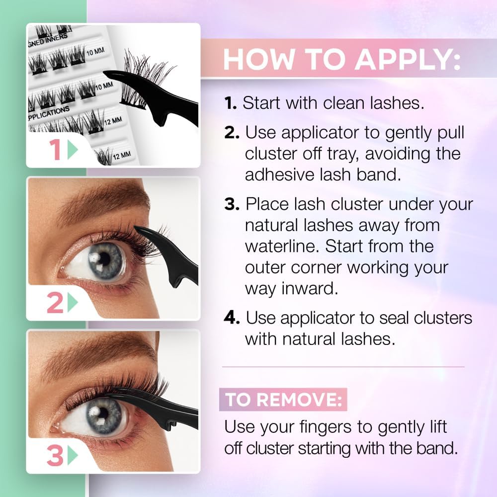 Thumbnail 4 de Ardell Naked Press On Pre-Glued Underlash Eyelash Extensions – Soft Volume Cluster Kit