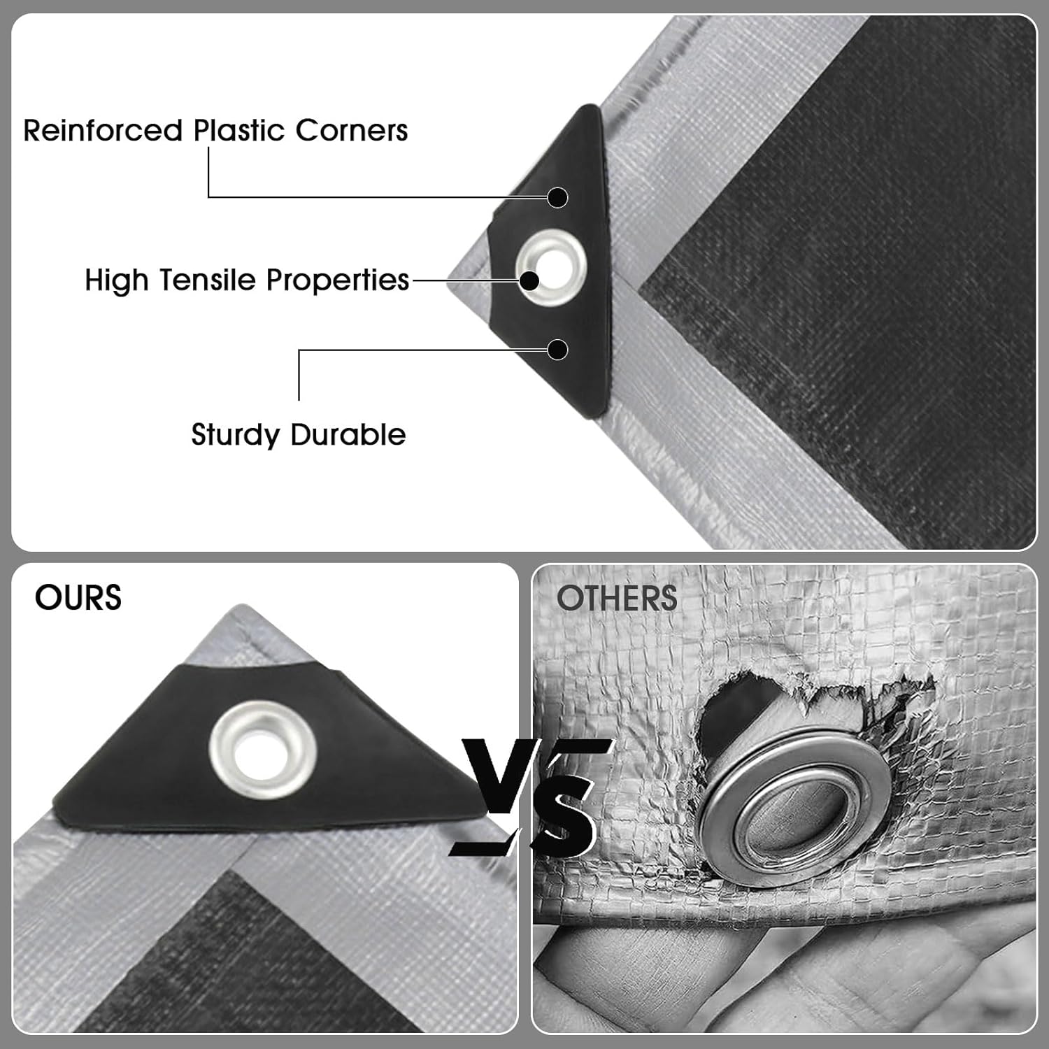 Thumbnail 3 de Telo impermeabile esterno 3x6 m in PE 180 g/m² con rinforzo e occhielli