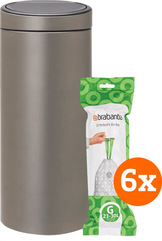 Detalle de Brabantia Touch Bin 30 Liter Platinum 🗑