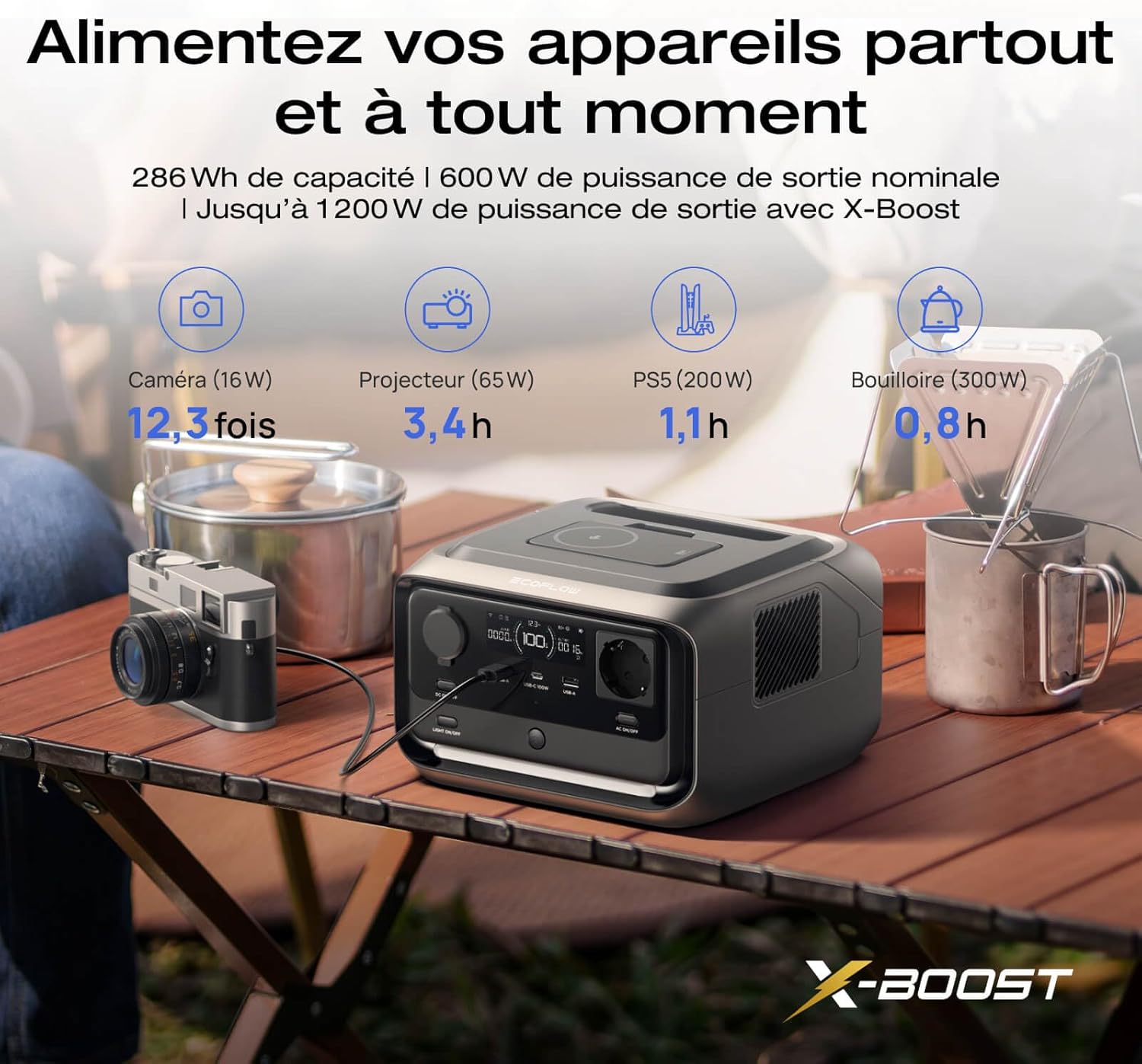 Thumbnail 3 de EF ECOFLOW RIVER 3 Plus sans fil et batterie externe 5000 mAh, extension 858 Wh — Power station portable polyvalente