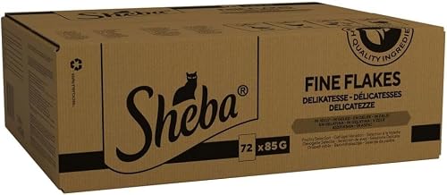Detalle de Sheba Fine Flakes in Jelly – Poultry Collection for Adult Cats (72 x 85g)