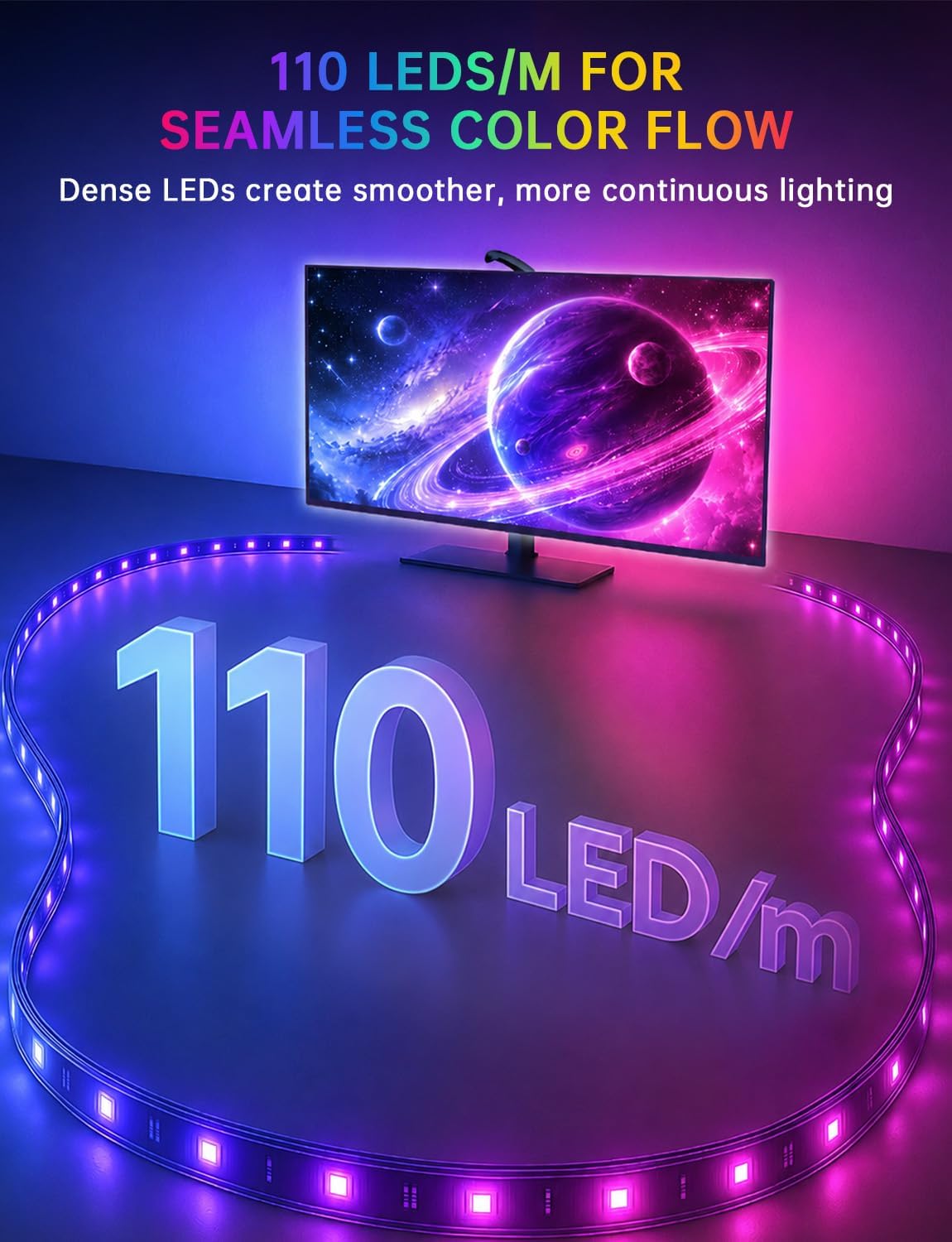 Thumbnail 2 de TV Backlight with Sensor, 18-Foot Strip
