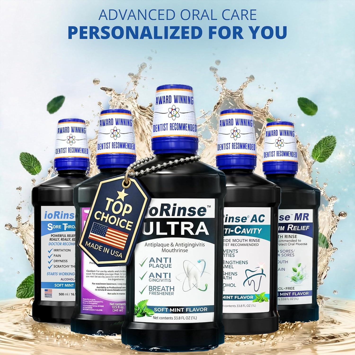 Thumbnail 6 de ioRinse Ultra Periodontal Rinse & Gum Mouthwash (Alcohol-Free) with Molecular Iodine & Xylitol, 1L