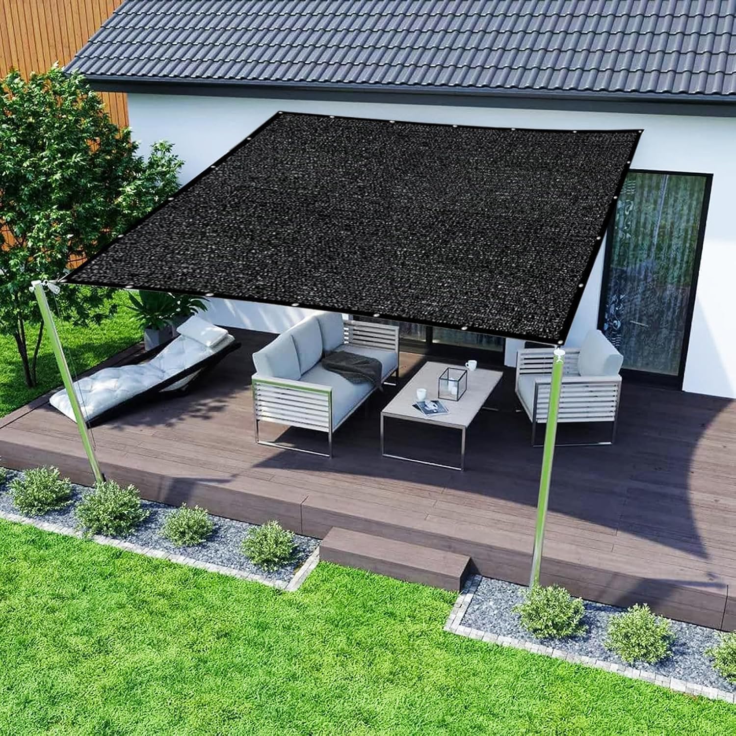 Detalle de Shade Cloth 80%-95% UV SunBlock: Durable Garden Shade Netting with Grommets for Privacy and Protection