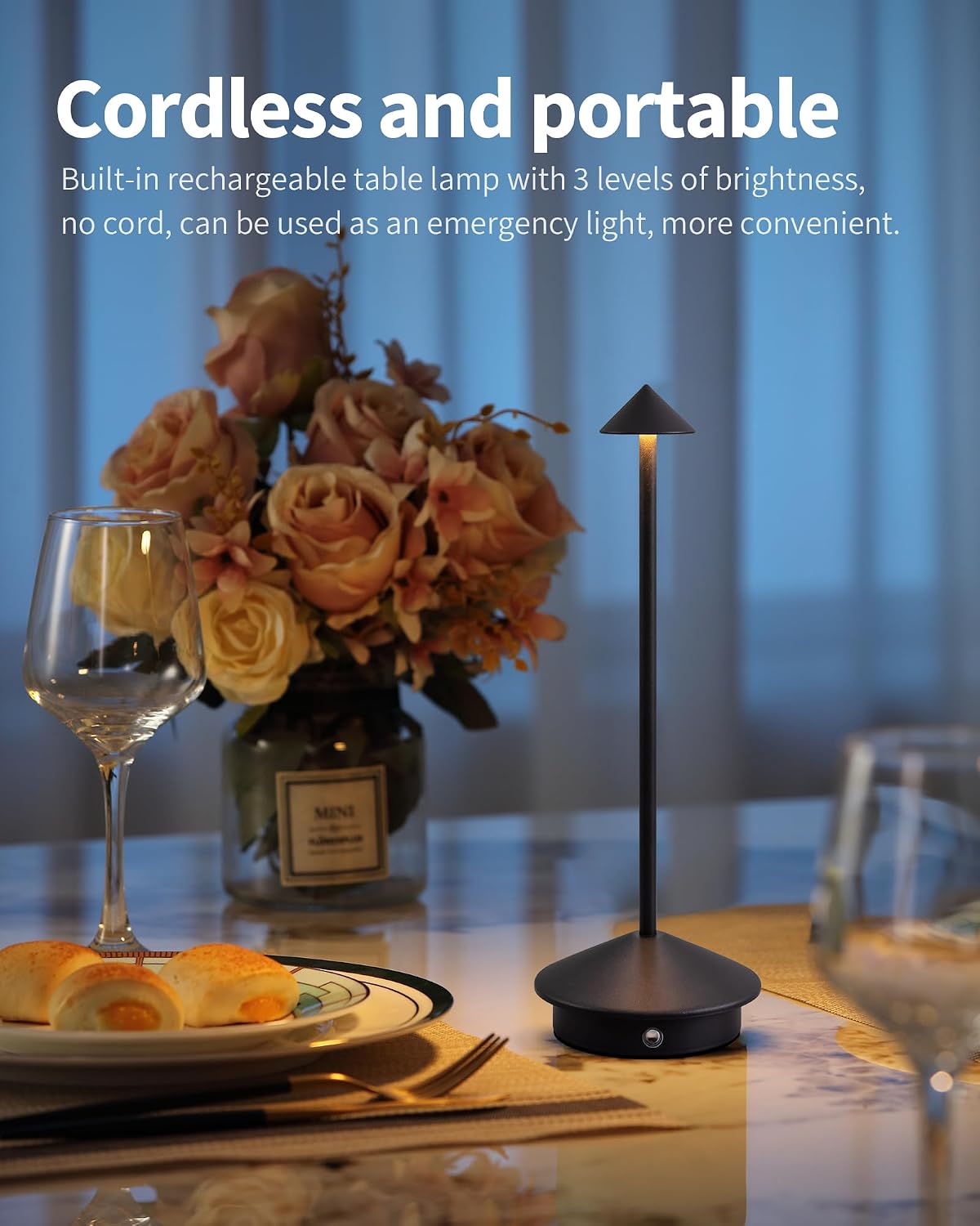 Detalle 2 de NEWSEE Modern Cordless Table Lamp 5000mAh 🛋