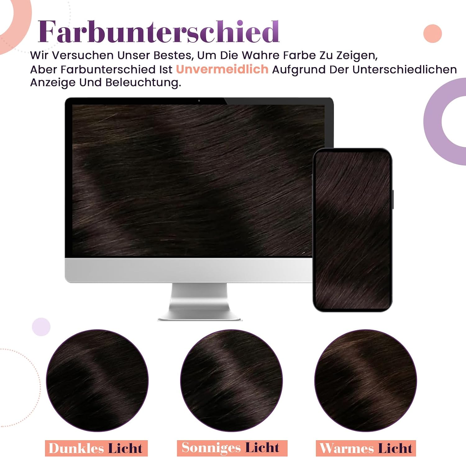 Thumbnail 5 de LaaVoo Echthaar Clip-in Extensions Braun, 40 cm, 7 Stück – Echthaar Dunkelbraun