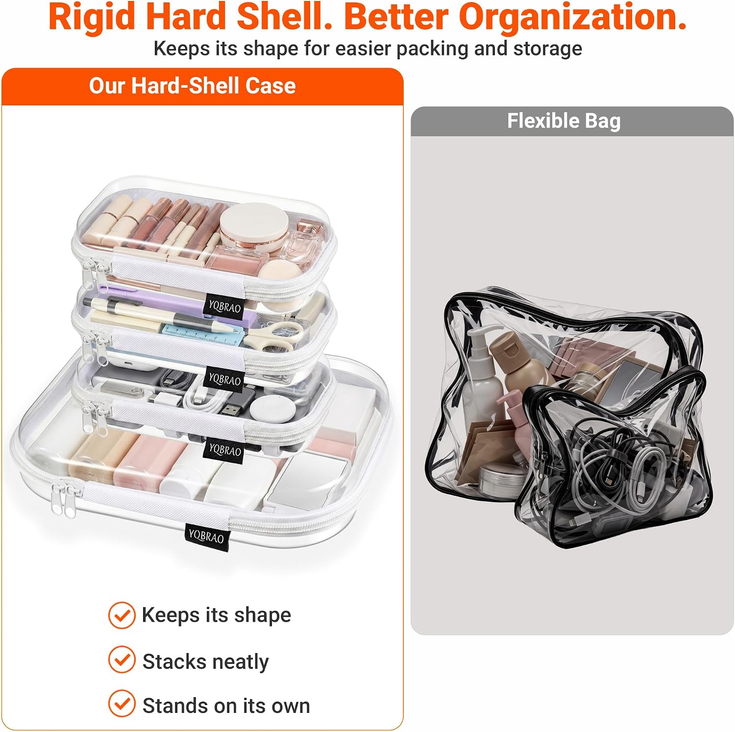 Thumbnail 2 de YQBRAO Clear Hard-Shell Zipper Case Set