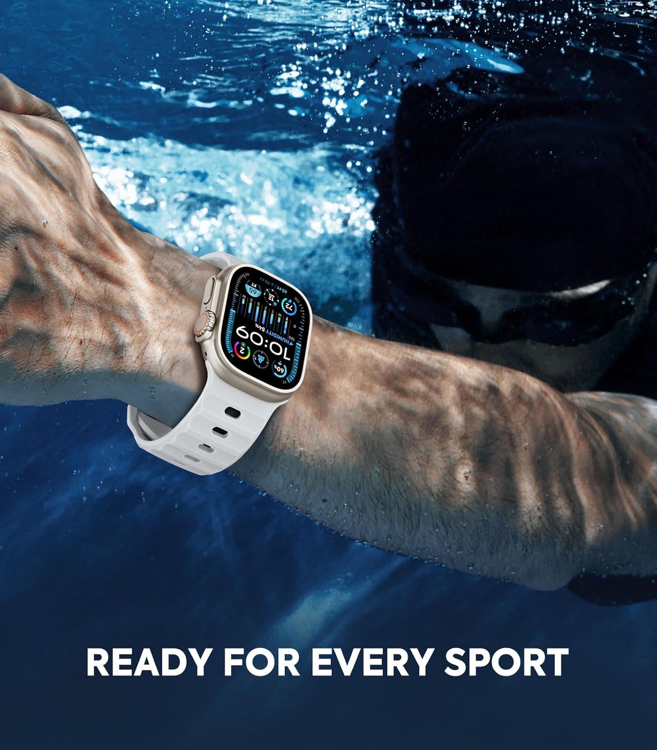 Thumbnail 4 de MoKo Ocean Bands for Apple Watch Ultra 2 and Series: Silicone Replacement Strap for 42–49mm