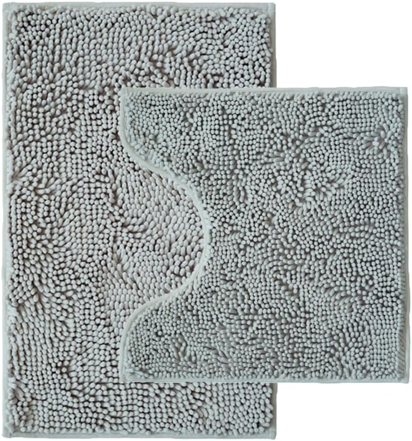 Detalle de Catabatic Bathroom Rug Set, Light Grey