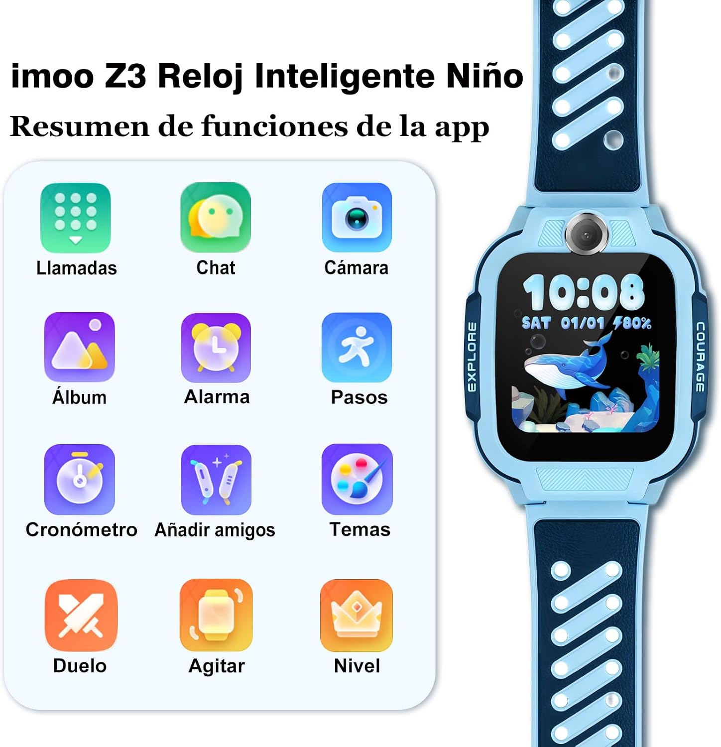 Thumbnail 4 de imoo Z3 Reloj Inteligente para Niño con GPS, llamadas y videollamada 4G