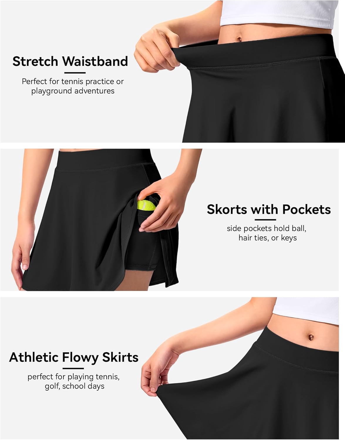 Thumbnail 3 de JOCMIC Girls 2-in-1 Athletic Skort