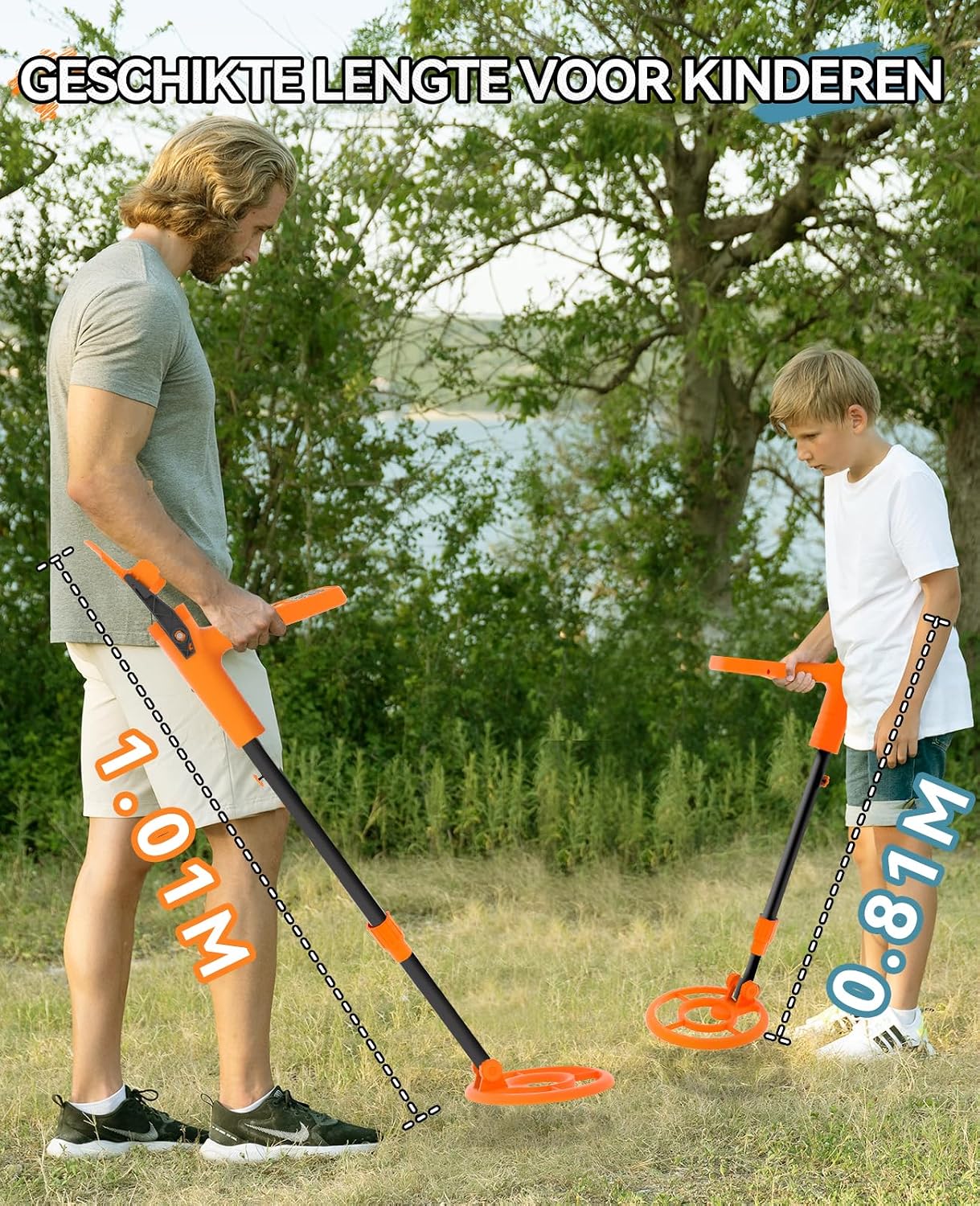 Detalle 1 de SUNPOW OT-MD10 metaaldetector voor kinderen met IP68-spoel, 3 modi
