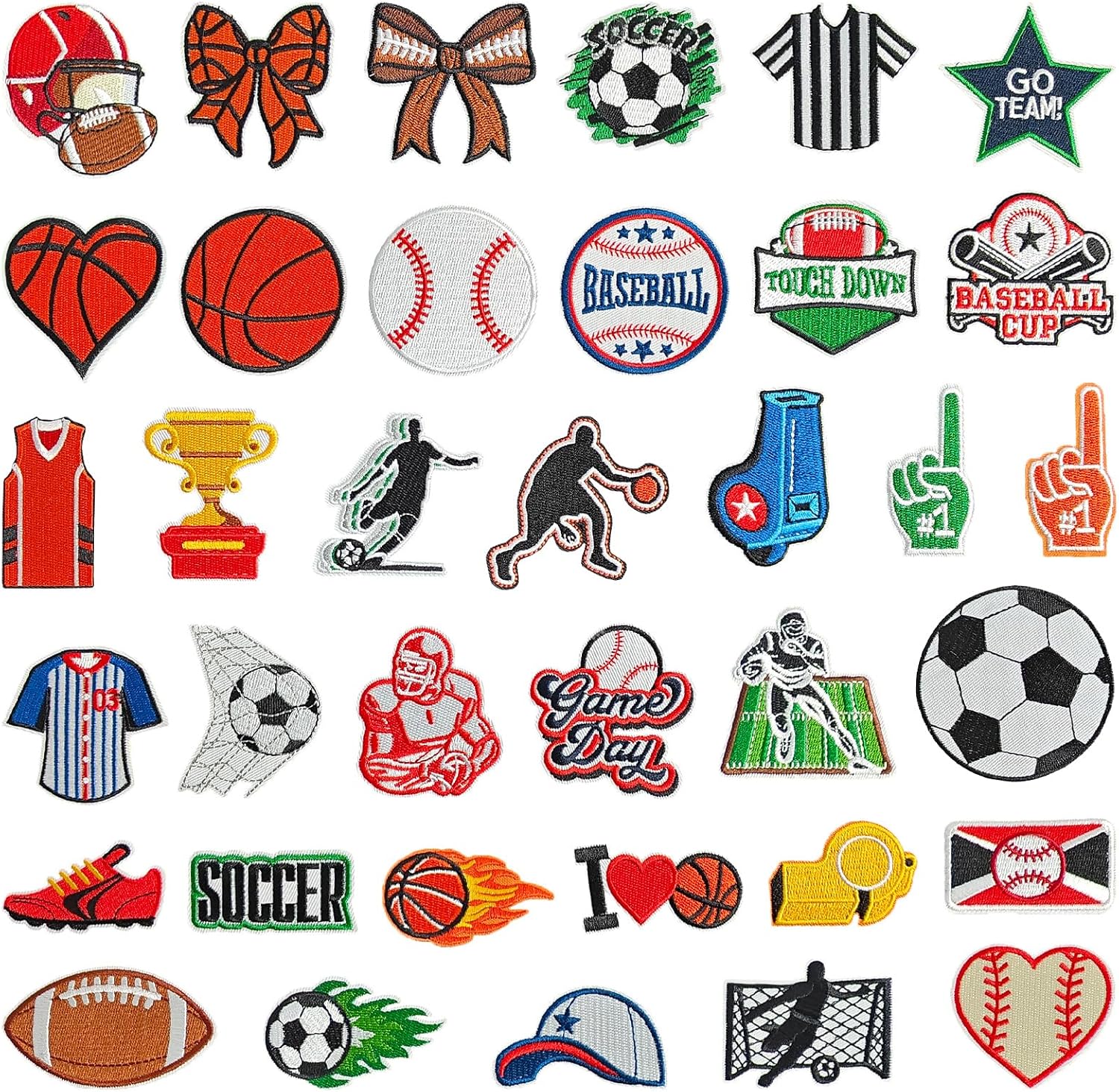 Detalle 2 de TXSN Sports Iron-On Patches, Embroidered Cotton Ball-Sport Appliqués
