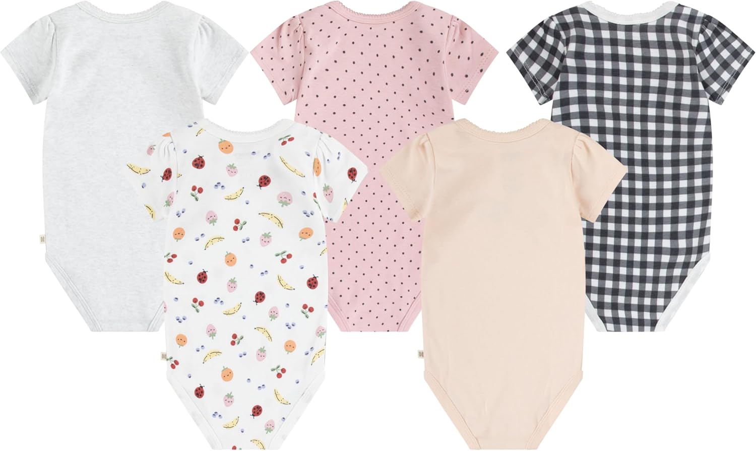 Thumbnail 1 de HUGGIES Little Hugs — lot de 5 bodies bébé en coton bio certifié