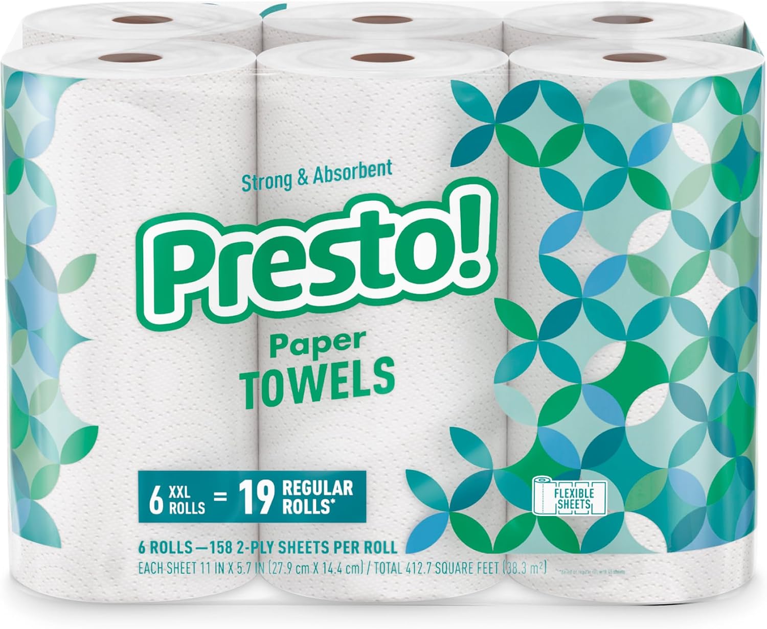 Thumbnail 1 de Amazon Brand - Presto! Ultra-Strong Premium Paper Towels: 12 Huge Rolls, 158 Sheets Each