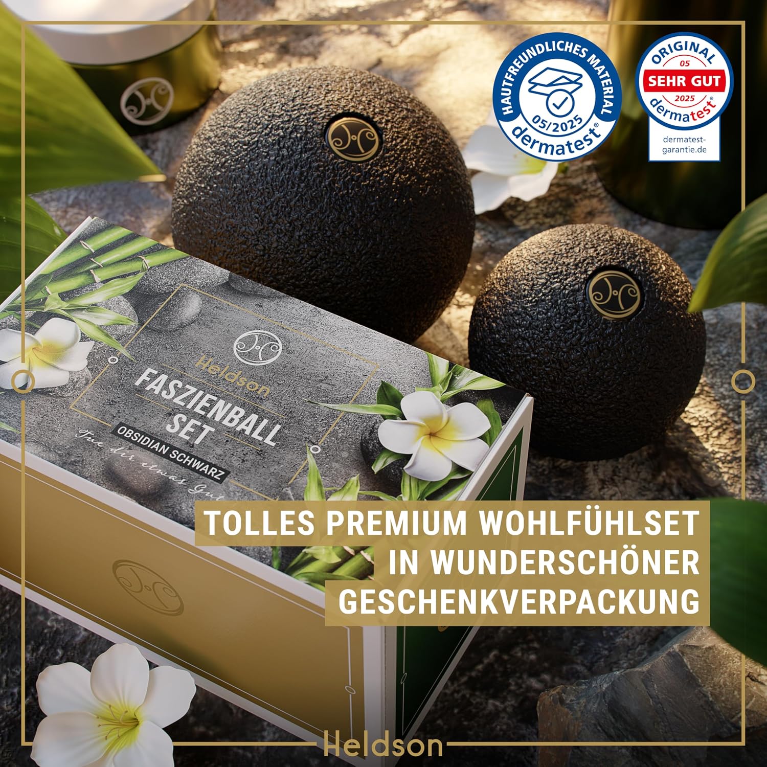 Detalle 2 de HELDSON Premium Faszienball 2er Set 6cm & 8cm