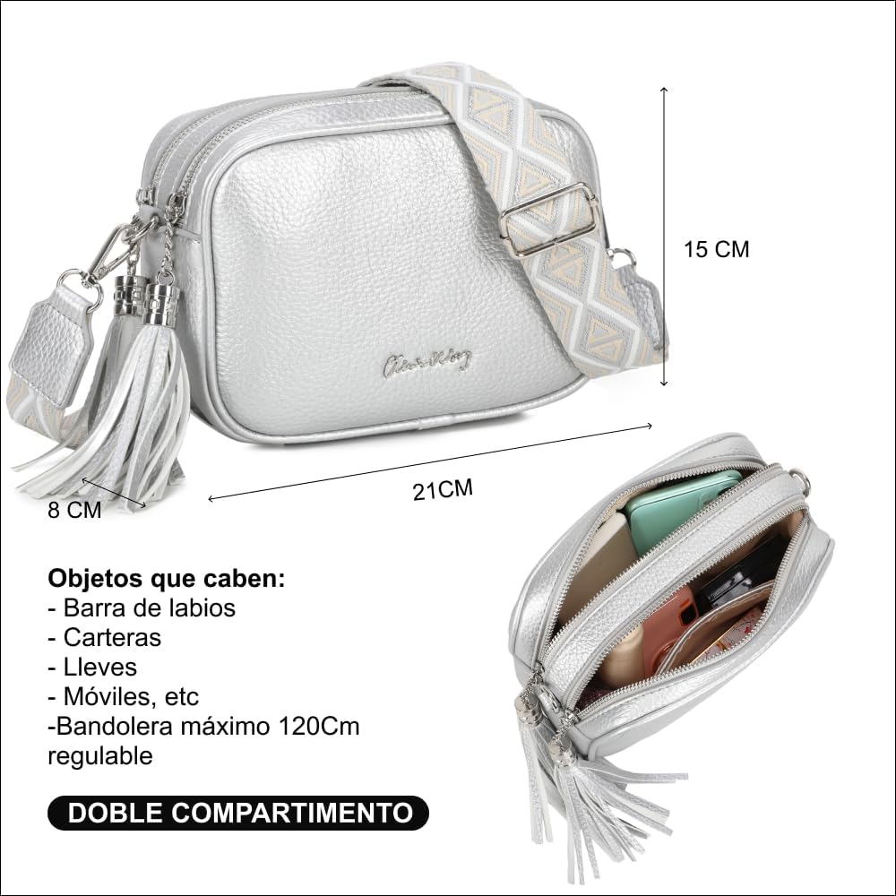 Thumbnail 4 de Bolso bandolera mujer pequeño cuero PU 21x15x8 cm