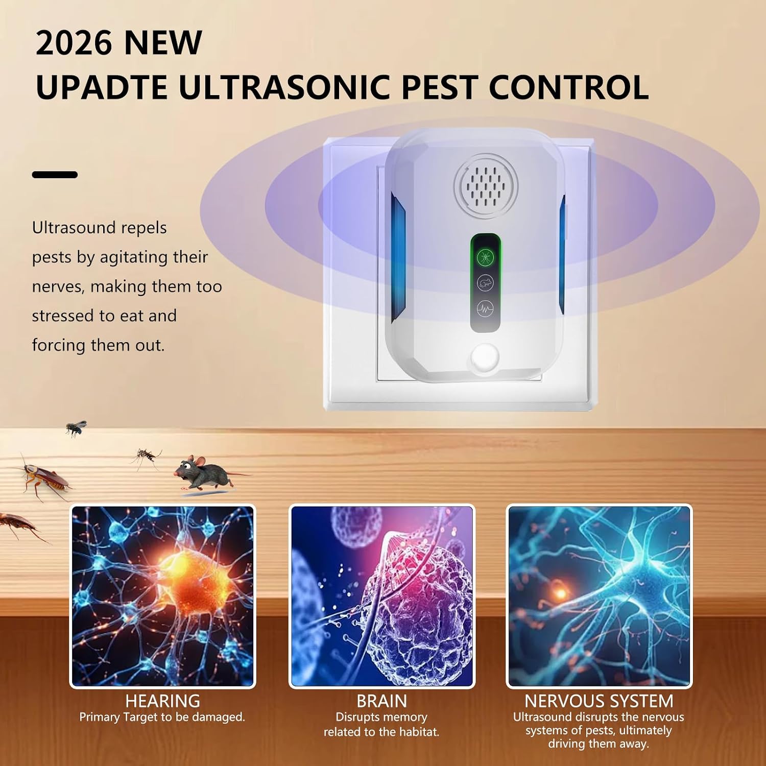 Detalle 2 de 4 Pack Ultrasonic Pest Repeller 1600 sq ft