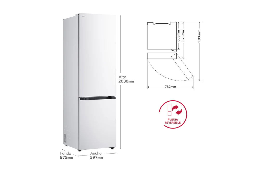 Detalle 2 de LG GBBS726CSW Frigorífico combi 375 l, 2,03 m