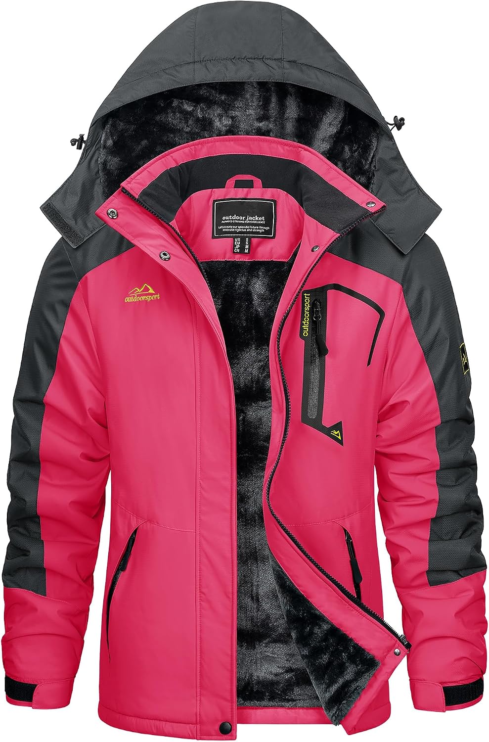 Detalle 2 de KEFITEVD Winterjacke Damen Warm Gefüttert mit Kapuze