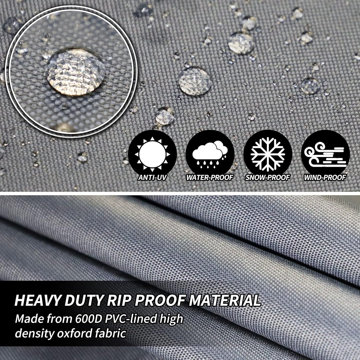 Thumbnail 5 de PATIO PLUS Garden Heavy Duty Round Table Cover, 230x90cm, Grey