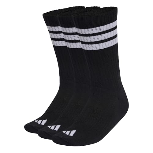 Detalle 2 de Adidas Unisex Adulto 3Stripes Cushioned Sportswear Crew Socks 3 Pair Pack – black/white/white, taglia 45-48
