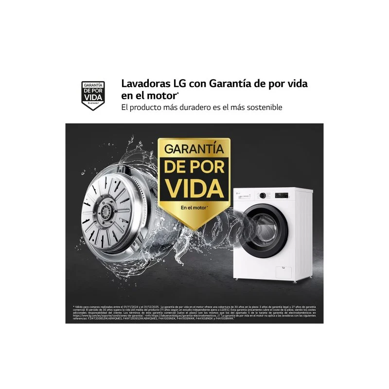 Thumbnail 1 de LG F4X1009NWK Lavadora Carga Frontal 9 kg 🚿 Blanco