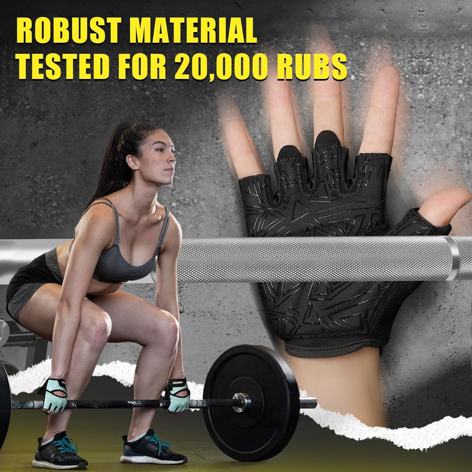Detalle 2 de HOZMOZ Ventilated Weight Lifting Gloves, Medium, 6 mm Padding and Grip