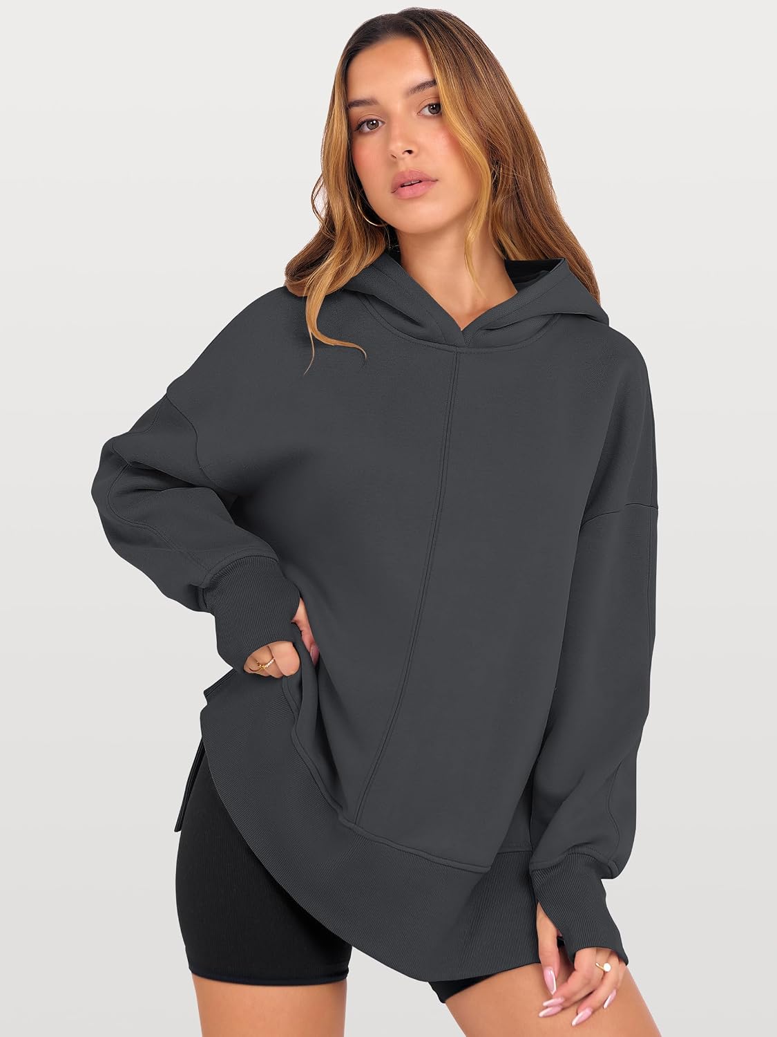 Detalle 2 de ANRABESS Women's Oversized Hoodie Sweatshirt 🤎 (But must include only one line with emoji).
