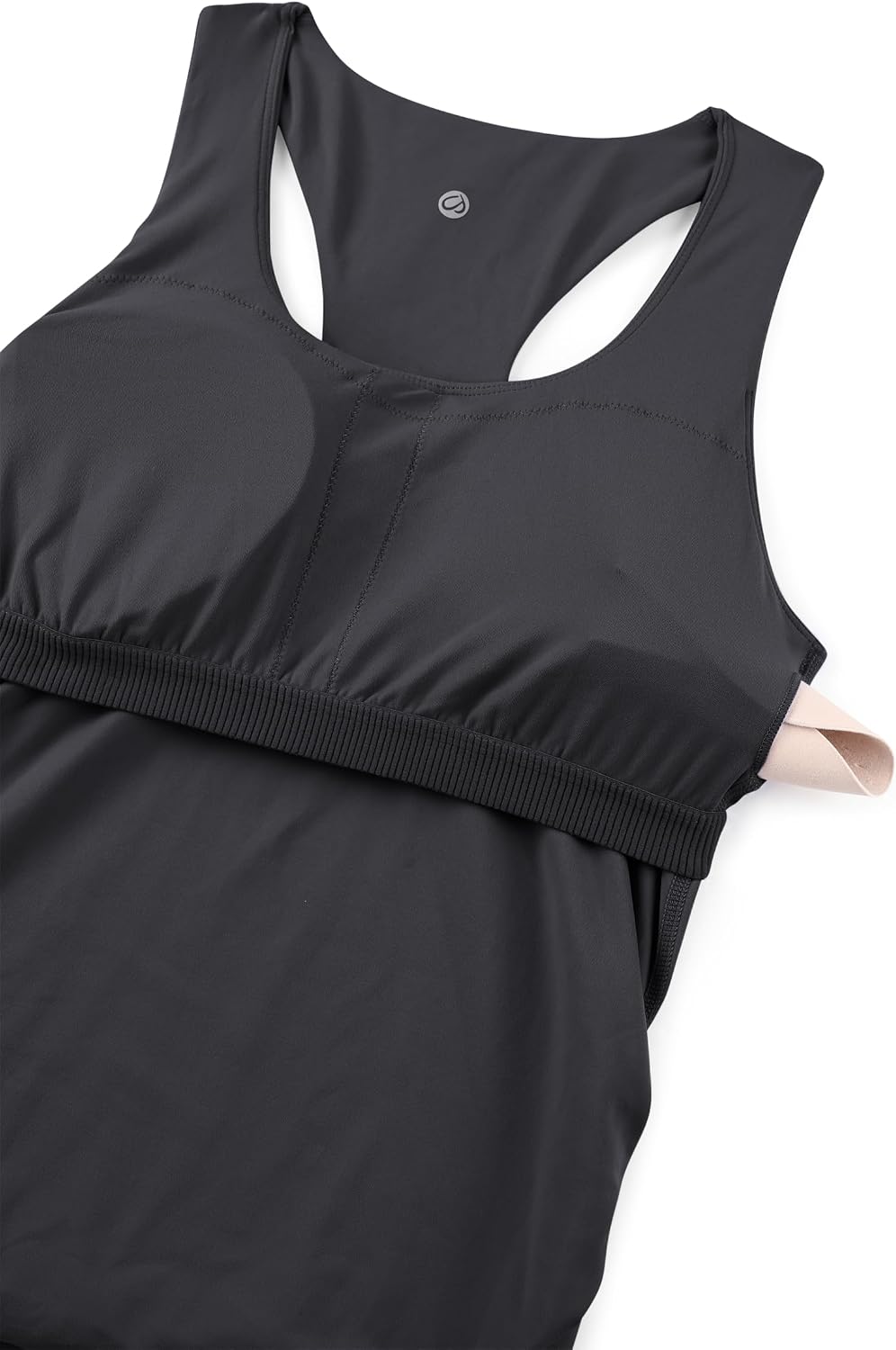Detalle de CRZ YOGA Butterluxe Donna Racerback Maternity – Cima imbottita con spalle scoperte e lati arricciati