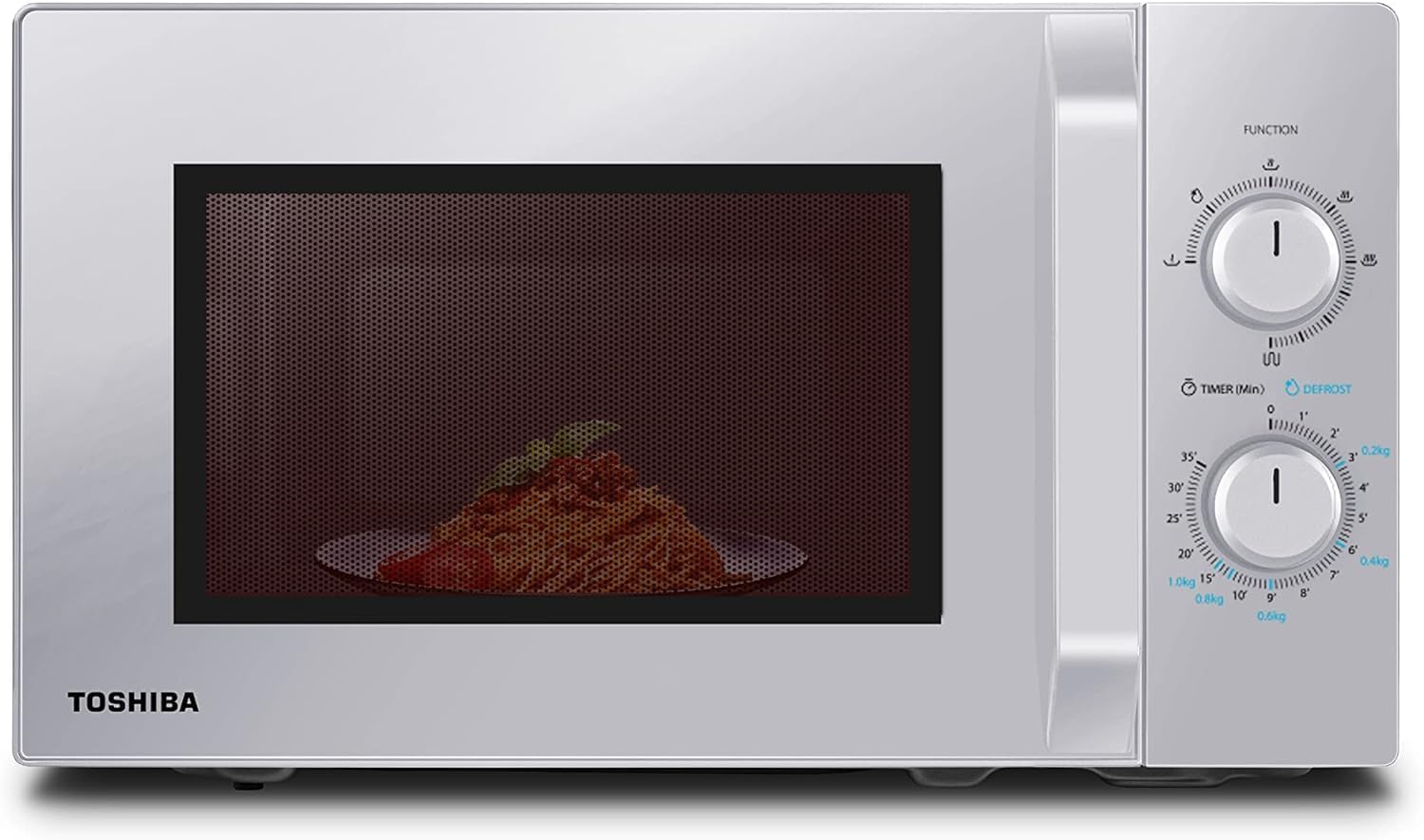 Detalle de Toshiba MW2-MG20PF(BK)/GE Mikrowellenherd mit Kombi-Grillfunktion, 800 W Mikrowelle & 1000 W Grill, 20 l, schwarz